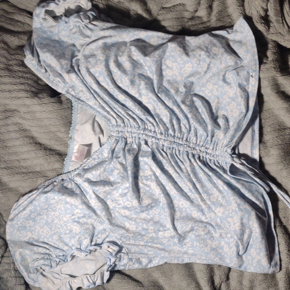 NOBO blue cropped shirt